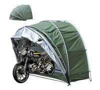 Garage Moto per Esterno Appeso 2 in 1 Garage Moto per Esterno per Mobili Da Giardino,Biciclette,Moto Casette Da Giardino Telo Moto,Green