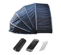 Garage Moto per Esterno Appeso 2 in 1 Telo Moto con Doppie Porte per 2-5 Biciclette Casetta Attrezzi Giardino Tenda Moto,Black