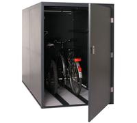 Garage per 2 Biciclette HWC-L56c, rimessa con deposito, in Metallo con Serratura 160x113x209cm - Antracite