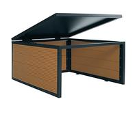 Garage riparo per robot tosaerba con coperchio HWC-L45 35x60x70cm ferro WPC legno chiaro