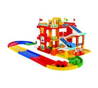 Wader- Play Tracks Garage Piste per Auto per Bambini, Multicolore, 90 x 80 cm