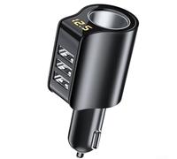 Garanzia attraverso il design elegante Un potente caricatore da auto a tre porte che supporta le funzioni di ricarica rapida QC3 0 (B)
