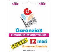 Garanzia3 Cover 500 - Estensione servizio tecnico per danni accidentali 12 mesi con massimale di 500€