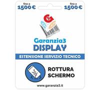 GARANZIA3 - Display 1500 - Servizio di assistenza tecnica 12 mesi di ripristino da rottura schermo accidentale. Valore dispositivo fino a 1500 Euro