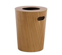 Garbage Can | Grande pattumiera in casa bidone Rotonda bidone in Legno Imbottite Contenitore per Il Riciclaggio dei rifiuti per la Cucina del Bagno , Noce Colore a Colori con Anello di Carta