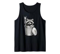 Garbage Can Procione Lover Rock Sign Retro Trash Can Racoon Canotta