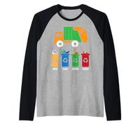 Garbage Day, Camion per Il Riciclaggio dei rifiuti, per Bambini, Ragazzi, Bambine Maglia con Maniche Raglan