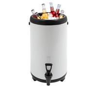 Garbenat Dispenser per bevande da 12 l, contenitore isolato, in acciaio inox, per acqua calda e fredda, con rubinetto, distributore di bevande per caffè, cioccolato, tè al latte, succo (bianco)