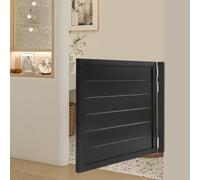 Garbenat Porte a battente, 90 x 90 cm, divisorie, in legno di pino, stile retrò, porta basculante per caffè, con chiusura automatica, divisorio per cucina, giardini (nero)