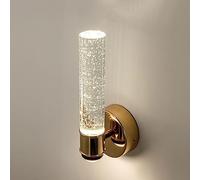 GaRcan Applique da Parete in Cristallo a Bolle Lampada da toeletta per Bagno Dorata Lampada da Parete a Tubo Lungo a LED Up Down Applique da Parete in Alluminio, 10W 4000K Appa
