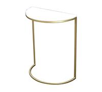 GArcan Living - Consolle moderno a mezzaluna, in marmo dorato, elegante e salvaspazio, per soggiorno, cucina e corridoio, 50 x 25 x 60 cm