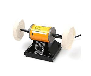 GaRcan Lucidatrice per Gioielli Kit per rettificare Gemme Mini rettificatrice da Tavolo per Il Controllo della velocità Lucidatura per Gioielli Lucidatura a Doppia Ruota per Gemme, Giada