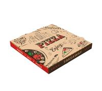 Garcia de Pou 100 pezzi - Scatole per pizza 'Enjoy Pizza' 'Thepack' 330 G/M2 29 x 29 x 3,8 cm naturale cartone ondulato microcanale