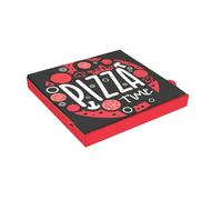 García de Pou 100 pezzi - Scatole per pizza 'Pizza Time' 'Thepack' 330 G/M2 40 x 40 x 3,8 cm Bianco Cartone Ondulato Microcanale