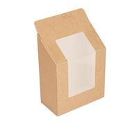 Garcia de Pou 100 pezzi - Scatole per tortilla con finestra - Chiusura autoadesiva 'Thepack' 220 G/M2 + Opp 9,2X5,1X9,2/12,5 cm naturale cartone ondulato Nano-Micro