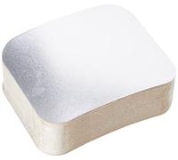 Garcia de Pou 100 unità coperchi per contenitori in alluminio rettangolare, 14 x 11.4 cm, alluminio, argento, 14 x 11.4 x 30 cm