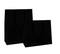 García de Pou 151.08 - Sacchetti Con Manici In Corda 40+15X32 Cm Nero Kraft - 10 unità