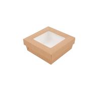 Garcia de Pou 25 pezzi - Scatolette+coperchi con finestra 'Thepack' 500 ml 220 G/M2 + Opp 12 x 12 x 5 cm naturale cartone ondulato Nano-Micro