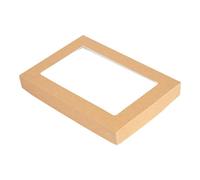 Garcia de Pou 50 pezzi - Coperchi con finestra per scatole 254,72 'Thepack' 240 G/M2 + 32 Opp 22 x 15 x 2 cm naturale cartone ondulato Nano-Micro