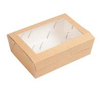 Garcia de Pou 50 pezzi - Scatole con finestra Eco 'Thepack' 1000 ml 220 G/M2 12 x 17 x 5,5 cm naturale cartone ondulato Nano-Micro