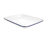 Garcia de Pou 6 unità - Vassoi rettangolari 'Enamelware' 34,5 x 25,5 x 2,8 cm bianco ferro smaltato