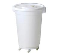 Garcia de Pou contenitore di plastica con coperchio, bianco, 56.5 x 56.5 x 72 cm, plastica, White, 61.5 x 61.5 x 82 cm