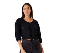 Garcia Maglietta a Maniche Corte Camicia da Donna, Nero, M