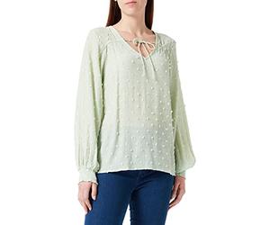 Garcia Maglietta a Maniche Lunghe Camicia da Donna, Verde-Smoke Green, XS