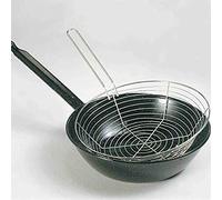 Garcima Padella in ferro smaltato con cestello e manico 28 cm