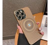 Garclmature 2025 New Magnetic Heat Dissipation Phone Case, Garclmature PhoneCase, All-Inclusive Hollow Heat Dissipation Breathable Magnetic Case for iPhone 15/16 Pro Max (Gold,for iPhone15ProMax)