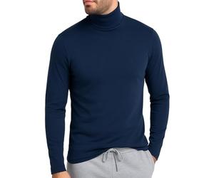 GARDA - 3pz Maglietta Uomo Manica Lunga, Collo Alto, Lupetto, Intimo Uomo 100% Caldo Cotone Art. 6317 (Blu, 3/S)