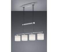 GARDA SOSPENSIONE 4 DIFFUSORI IN TESSUTO BIANCO CON BILANCIERE REGOLABILE L. 77CM ATTACCO E14