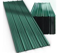 GARDEBRUK® 14x Lamiere Zincate Profilate110x46cm =7m² Lastre Trapezoidali Pannelli Copertura in Metallo Tetto Tettoia Lamiera Grecata Verde