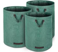 GARDEBRUK® 3x Sacco per Rifiuti da Giardino 280 Litri 50 kg di Capacità Doppie Cuciture 3 Robuste Maniglie Lavabile Sacchi per Prato Raccogli Foglie Giardinaggio Riutilizzabili