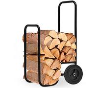 GARDEBRUK® Carrello Portalegna 150x56x45 Fino a 80kg Carrellino per Legna da Camino Cesto Legname Carrelli Trasporto