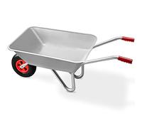 GARDEBRUK® Carriola da Giardino 80 Litri 100kg Acciaio Zincato Manici Gommati Ergonomici Carriole per Fiori Carriola da Costruzione Trasporto Legna