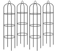 GARDEBRUK Obelisco per Rose 4x | Traliccio per Rampicanti, Traliccio per Rose, Pergolato, Supporto per Piante, Metallo, 200 x 40 cm, per Eventi