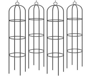 GARDEBRUK Obelisco per Rose 4x | Traliccio per Rampicanti, Traliccio per Rose, Pergolato, Supporto per Piante, Metallo, 200 x 40 cm, per Eventi