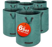 GARDEBRUK® Sacchi da Giardinaggio Bidoni per Rifiuti da Giardino 6x280 L 50 kg Cestini Raccogli Foglie Riutilizzabili