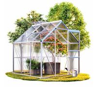 Gardebruk Serra da Giardino 3,6m² 190x195cm Alluminio con Finestra 5,8m³ Serre Orto Piante Esterno