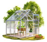 GARDEBRUK® Serra da Giardino in Alluminio 3,6m² 190x190cm incl. Lucernario Coltivazione Orto per Piante Giardinaggio 5,8m³