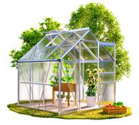 GARDEBRUK® Serra da Giardino in Alluminio 3,6m² 190x190cm incl. Lucernario Coltivazione Orto per Piante Giardinaggio 5,8m³