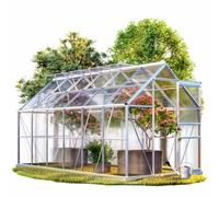 Gardebruk Serra Giardino Alluminio con Base 7,2m² 380x190cm 11,73m³ 4 Lucernari Orto Piante Esterno