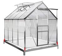 Gardebruk Serra Giardino in Alluminio 4,75m² 250x190cm 7,63m³ con Base 2 Finestre Piante Orto