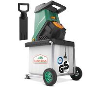 Gardebruk® Trituratore da Giardino 3100 W max. 40 mm di Spessore Rami Elettrico 50 L Robusta Cesta di Raccolta Trituratore di Rami in Acciaio