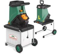 Gardebruk Trituratrice da Giardino Elettrica 3100W | Rami 40mm, Cippatrice, Trituratore, Contenitore, Cesta di Raccolta 50L, Tritatutto, con Spingitore, Peso 14,1Kg
