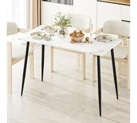 Garden 4 you Tavolo da pranzo in legno per 4-6 persone, moderno tavolo da pranzo rettangolare per interni, telaio in metallo da 119,4 cm, tavolo da cucina con gambe per cucina, sala da pranzo