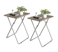 Garden 4 you Vassoio per TV con vassoio per TV con robusto MDF set di 2, vassoi per il soggiorno senza montaggio richiesto, tavolino pieghevole piccolo 38,1 x 48 x 66 cm (3D, 2 pezzi)