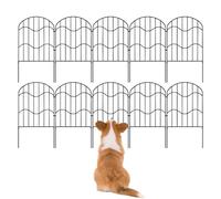Garden Animal Fence - 10x Metal Rustproof Yard Panels, Bendable Outdoor Edging Border, Heavy Duty Lawn And Patio Barrier | Safe Enclosure For Dogs, Rabbits, Chickens, Flower Beds, Walkways, Driveways,