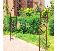 Garden Arch Trellis for Climbing Plants Sturdy Metal Arbor with Strong Tubular Support Black L240cm